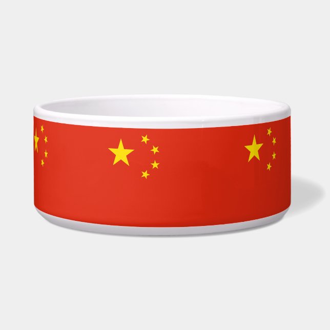Tigela Pet Bowl, Bandeira Chinesa (Frente)
