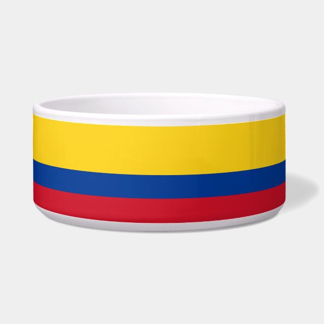Tigela Pet Bowl, Bandeira da Colômbia (Frente)