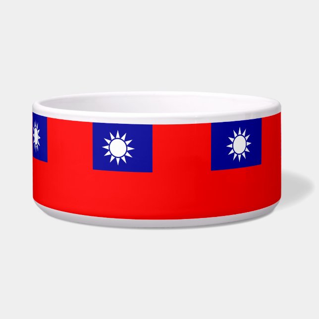 Tigela Pet Bowl, Bandeira de Taiwan (Frente)