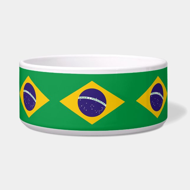 Tigela Pet Bowl, Bandeira do Brasil (Frente)