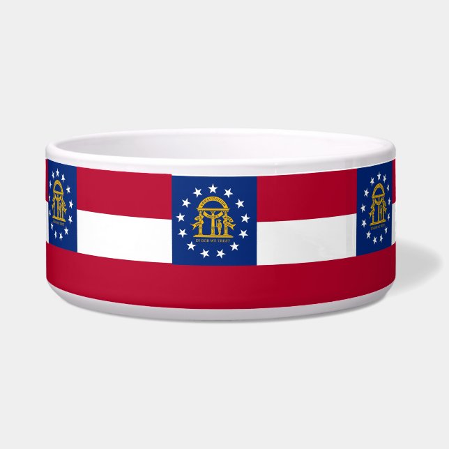 Tigela Pet Bowl, Bandeira do Estado da Geórgia (Frente)