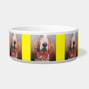 Tigela Pet Bowl Basset Hound Red Arco Tie
