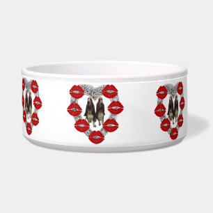 Tigela Pet Bowl Basset Hounds Diamond Com Kisses