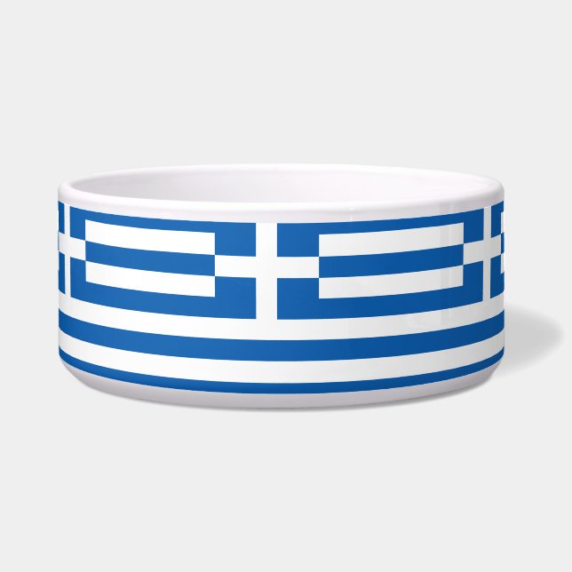 Tigela Pet Bowl (Cães/Gatos) - Bandeira Cerâmica grega (Frente)