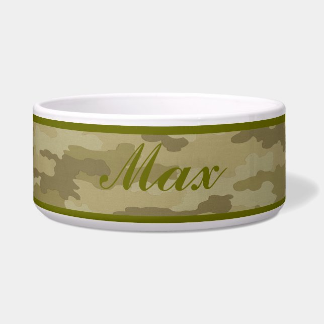 Tigela Pet Bowl - Camuflagem de Luz Personalizada (Frente)