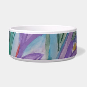 Tigela Pet Bowl Cerâmica abstrato Primavera Crocus