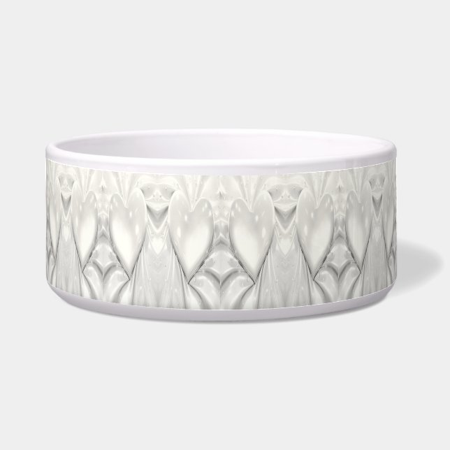 Tigela Pet Bowl, cerâmica cerâmica de creme branco elegan (Frente)