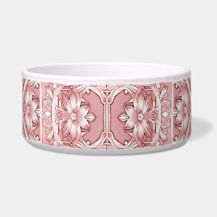 Tigela Pet Bowl, Cerâmica Floral Rosa