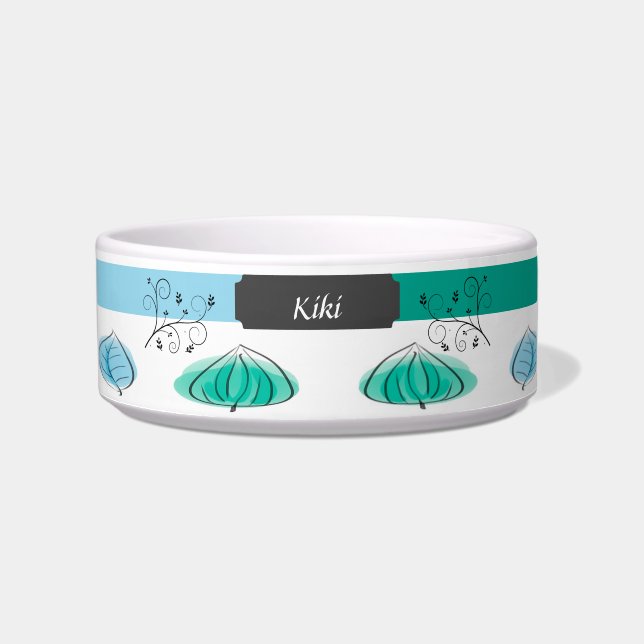 Tigela Pet Bowl com Aquamarine White e Aquamarine com Fol (Frente)
