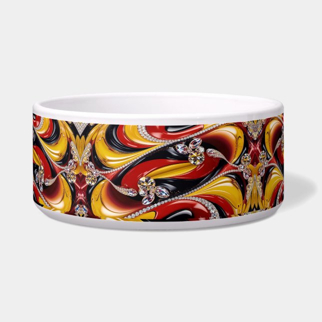Tigela Pet Bowl com Design Abstrato de Cores Belgas (Frente)