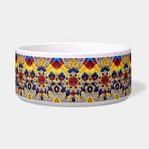 Tigela Pet Bowl com design abstrato de cores romeno