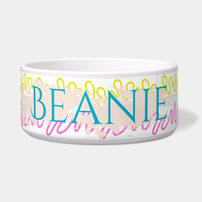 Tigela Pet Bowl com Linhas Coloridas (Frente)