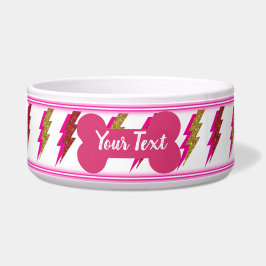 Tigela Pet Bowl, cor-de-rosa-claro e Dourado,