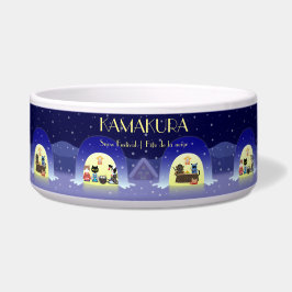 Tigela Pet Bowl da Celebração de Neve de Edo-Neko