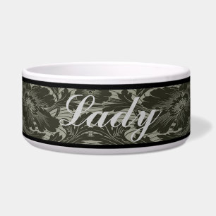 Tigela Pet Bowl da Linha Negra Personalizada da Flor