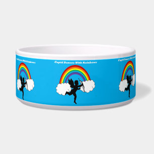 Tigela Pet Bowl Dança De Cupido Com Rainbows