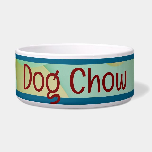 Tigela Pet Bowl de Abstrato 3D com texto DOG CHOW (Frente)