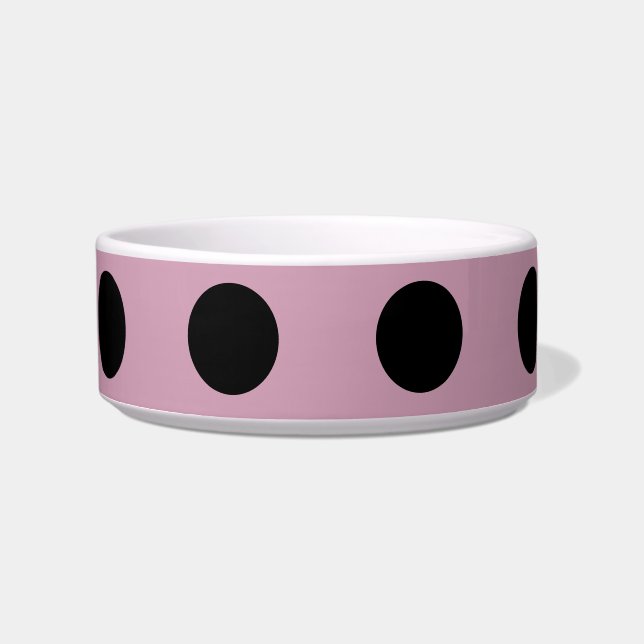 Tigela Pet Bowl de bolinhas (rosa e preto) (Frente)