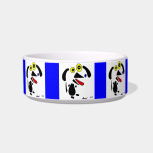 Tigela Pet Bowl de Cão Abstrato - Azul