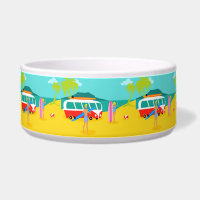 Pet Bowl de Casal de Surfer Retro