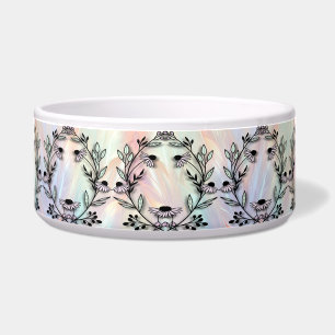 Tigela Pet Bowl de Cerâmica de Flor Mínima