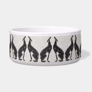 Tigela Pet Bowl, de cerâmica de galgos pretos