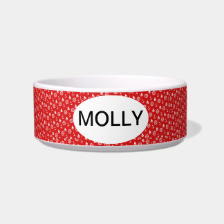 Tigela Pet Bowl, de cerâmica monograma, náutica