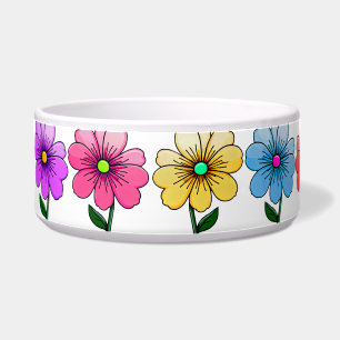 Tigela Pet Bowl de Design de Flores de 5 Cores