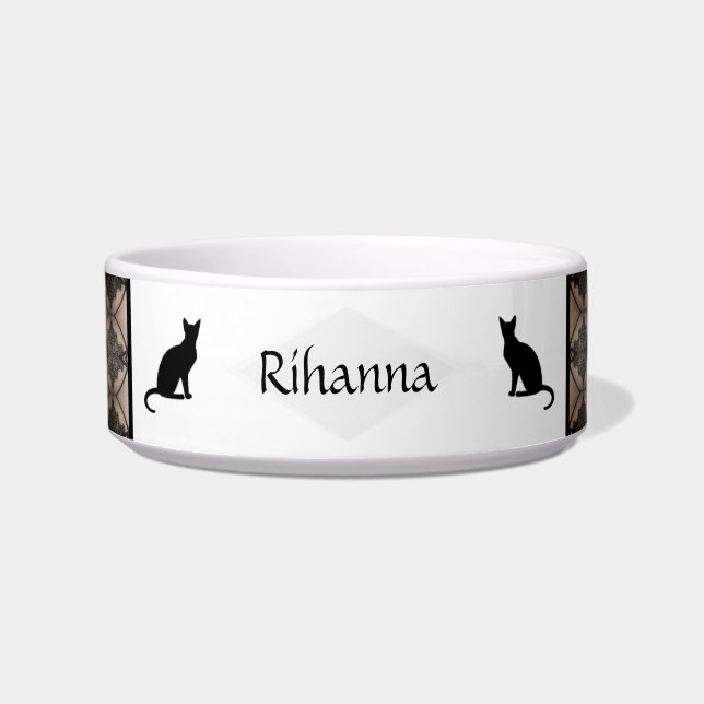 Tigela Pet Bowl de Design de rendas pretas - HAMbWG (Frente)