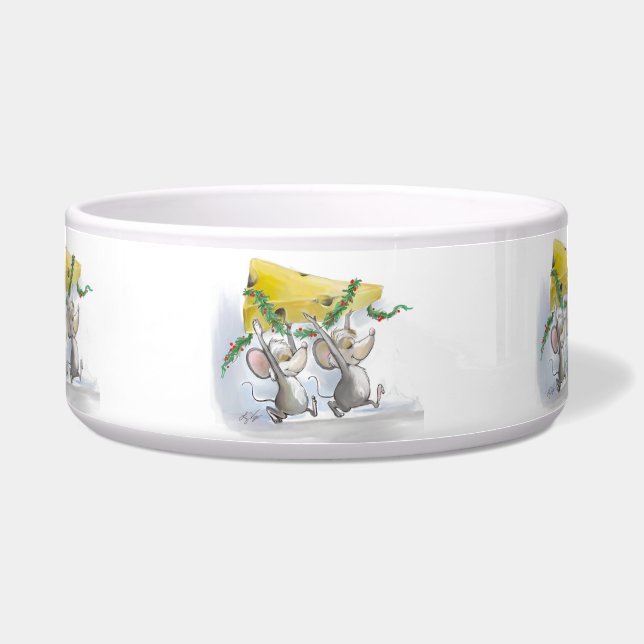 Tigela Pet Bowl de Feriado Mic e Mac para ratos felizes (Frente)
