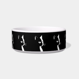 Tigela Pet Bowl de Gato Negro e Branco