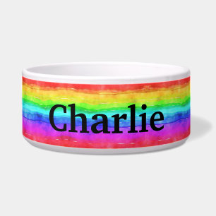 Tigela Pet Bowl de Gato Personalizado do Arco-Íris