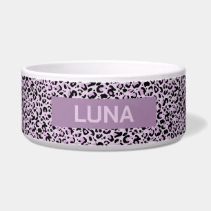 Tigela Pet Bowl de Impressão de Leopardo Roxo Personalizá