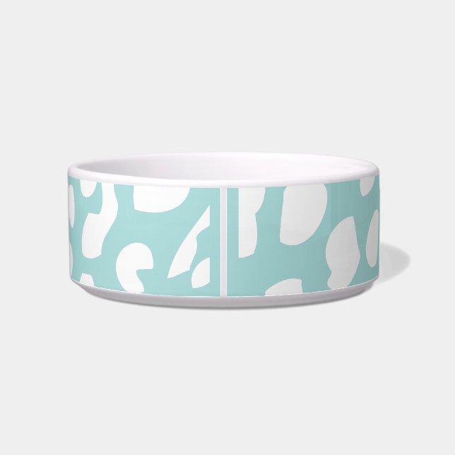 Tigela Pet Bowl de Leopardo Azul e Branco (Traseira)