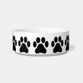 Tigela Pet Bowl de padrão de impressão de tela branca e p