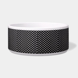 Tigela Pet Bowl de Polkadot Preto e Branco Personalizável