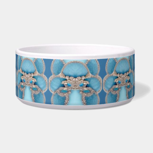 Tigela Pet Bowl de Quadro Decorativo Azul (Frente)