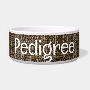 Tigela Pet Bowl de Têxtil Castanho com Texto PEDIGREE