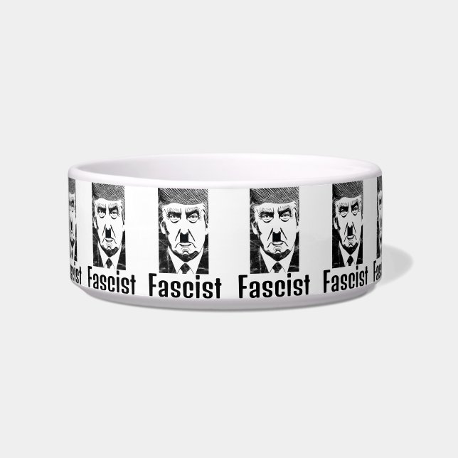 Tigela Pet Bowl de Trump Fascista (Frente)