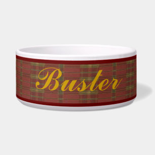 Tigela Pet Bowl de Xadrez Vermelha Personalizada