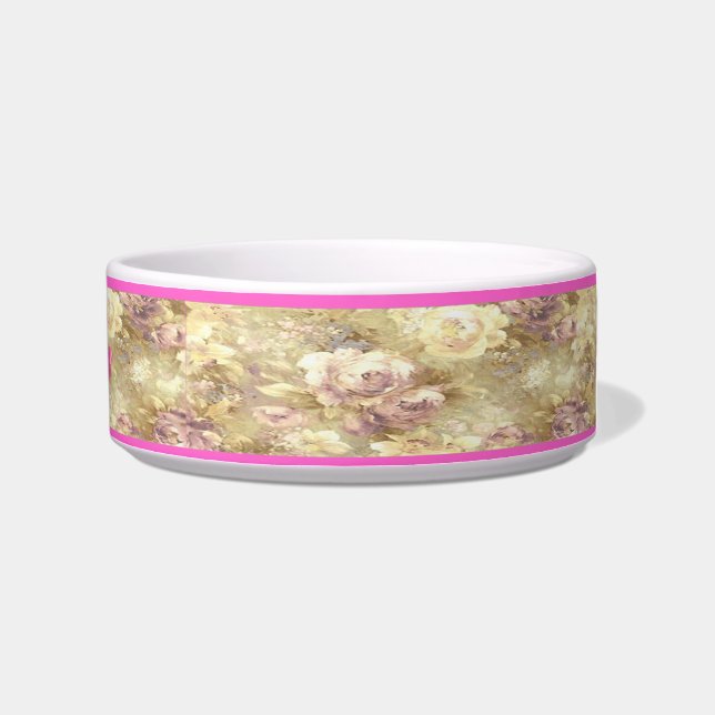 Tigela Pet Bowl do Jardim de Rosa personalizado (Direita)