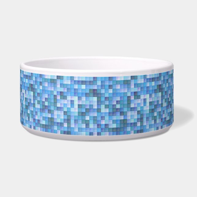 Tigela Pet Bowl do Mosaico Azul (Frente)