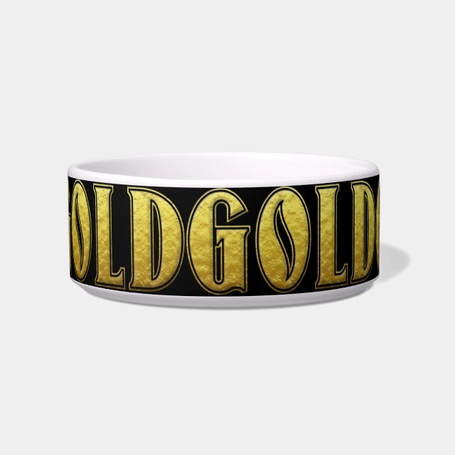 Tigela Pet Bowl Dourado (Frente)