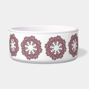 Tigela Pet Bowl, Flor Rosa