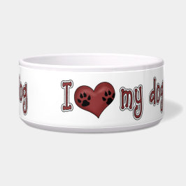 Tigela Pet Bowl/I Ama o meu cão