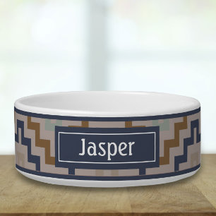 Tigela Pet Bowl Impressão Geométrico Retro