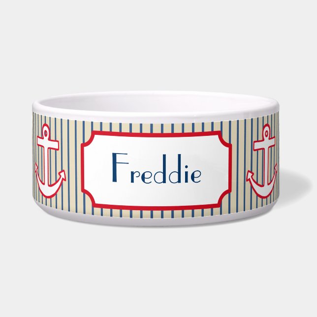 Tigela Pet Bowl Náutica Personalizada (Frente)