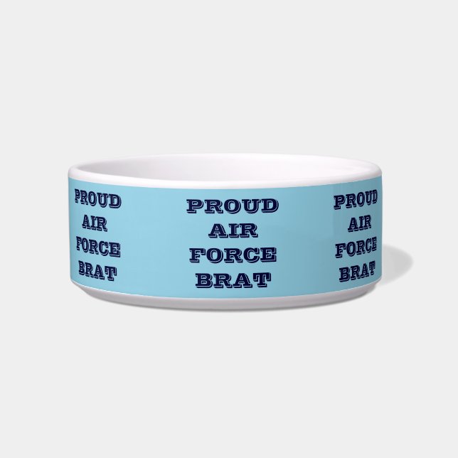 Tigela Pet Bowl, Orgulho da Força Aérea Brat (Frente)