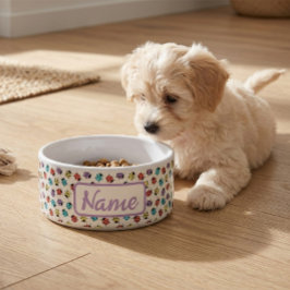 Tigela Pet Bowl Personalizado com Damybugs Coloridos