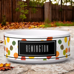 Tigela Pet Bowl Personalizado de Folhas de Estopa de outo